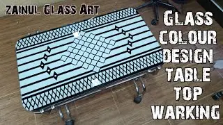 how to colour design table top black and white/glass art colour design.टेबल टॉप के डिजाइन