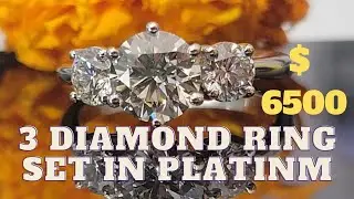 3(trio) diamond ring set in platinum $6500 