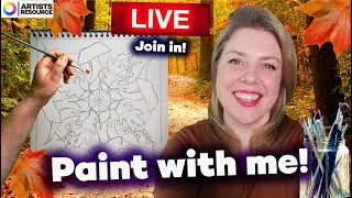 PAINT with me LIVE! Autumn Mandala - Beginners Drawing Painting Class Art Therapy Livestream #54
