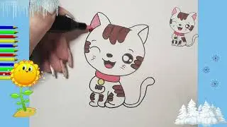 Kawaii. Dibujos para dibujar. Dibujos cute para hacer muy fácil. قطة