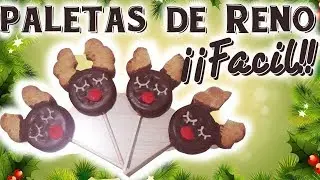 Paletas navideñas-Rodolfo el Reno-Andrea Cat-Super Facil-paleta de oreo-oreopop