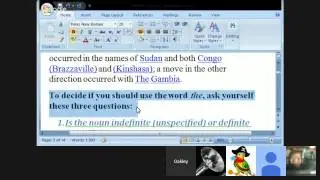 The Definite Article - Class 1