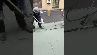 Наплавляем Техноэласт ДЕКОР ЭКП на кровлю. Вытек 