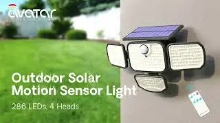 Solar Outdoor Lights with Remote Control Motion Sensor for Garage Porch Garden Front Door Outside