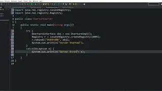 Overturned string | Interface | Implementation | Server & Client | RMI