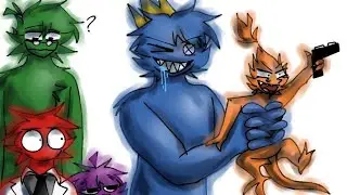 Orange has a gun🍊[⚠️slight flash warning⚠️] Rainbow Friends animation
