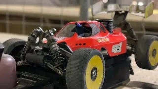 Mugen mbx8R and Tommy Kyosho mp10 tki3 running laps on glue prepped track !