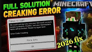 Fix Minecraft Creaking Error 2026 | Complete Login Fix Guide. 