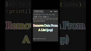 Delete Data From A List..  #sgorts #ytshorts #python