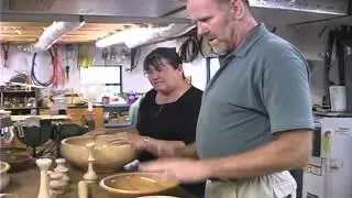 Graham White   Turning out wooden bowls.