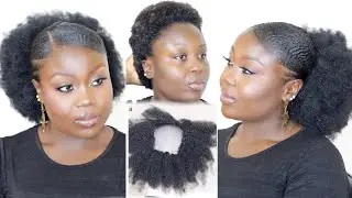 DIY Natural Hairstyle - SLICK PONYTAIL ON SHORT THICK NATURAL HAIR W/ KINKY BULK | 4a 4b 4c Hair
