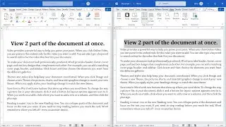 How to view two part of document at same time in Ms Word