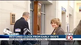 Slaughter Unveils Restored Clock from Rochester’s 1914 New York Central in New Train Station