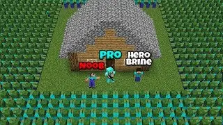 Minecraft Battle: NOOB vs PRO: HEROBRINE VS 10000 ZOMBIE CHALLENGE / Animation