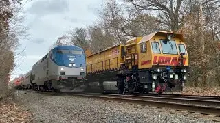 Railfanning Haverhill and Andover, Mass Ft. LORAM Rail Grinder (Pan Am, MBTA, Amtrak) 11-14-2021