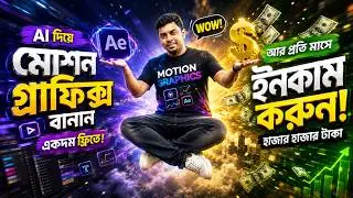 AI দিয়ে একদম ফ্রিতে Professional Motion Graphics বানান 🔥 No Experience Needed!