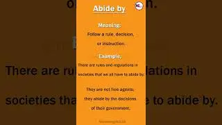 Abide by (Phrasal Verb)