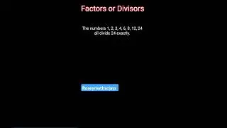 #shorts Factors or Divisors/ Class 6 Prime Time #maths #ganitaprakash