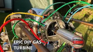 DuB-EnG: AMAZING JET ENGINE with Centrifugal Compressor Axial Flow Gas Turbine ALL HOME MADE