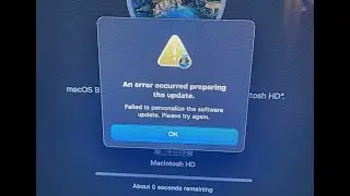 APPLE M1 ошибка при установке Big Sur! РЕШЕНИЕ! (An error occurred preparing the update.)
