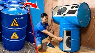 Creative Guy Builds a Sliding Bluetooth Speaker From Iron Barrels