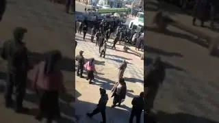 ❗️Термизда ИИБ ходимлари аёлларни мажбурлаб автобусга тиқаётгани акс этган видео тарқалди
