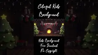 Christmas Fireplace - Free Cartoon Background Loop