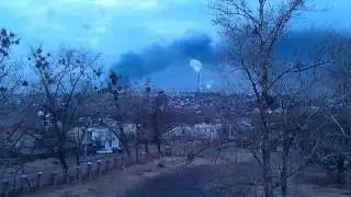 рынок барабашова горит( вид с немышли)