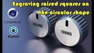 Engraving raised squares on the circular shape