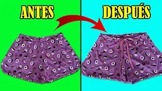 CÓMO QUITAR ELÁSTICO DE UN SHORT O PANTALÓN Y PONERLE CORDONES O CINTA BIES - MUY FÁCIL- ByMariG