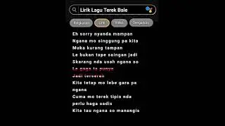 Lirik Lagu Terek Bale# #karaoke #liriklagu