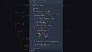 bubble sort in c without using function  
