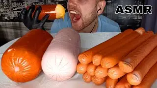 ASMR SAUSAGE CHEESY MUKBANG COOKING 대왕 소세지 먹방 치즈소스 ソーセージ Sosis 咀嚼音 Xúc xích NO TALKING EATING SOUNDS