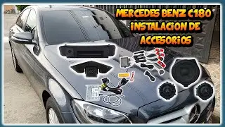Mercedes Benz C 180 instalación cámara frontal-trasera y video sensores de parqueo, tweert y bajo