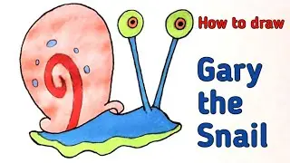 How to draw Gary the Snail | Spongebob SquarePants | Kids Drawing
