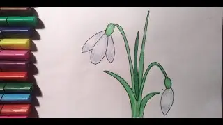 КАК НАРИСОВАТЬ ПОДСНЕЖНИК/HOW TO DRAW SNOWDROP/BOYCHECHAK RASMINI CHIZISH/СУРОТ ТАРТУУ/СУРЕТ САЛУ