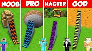 Epic Trampoline Build Battle Challenge - Noob vs Pro vs Hacker vs God - Minecraft Animation