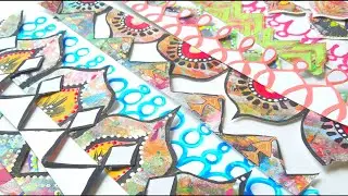 ✂️📖✏️ Recycled Artsy Journal Page Borders ✏️📖✂️ a Fave Art Journaling Warm Up Technique