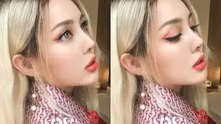 🍊Pop of orange graphic line makeup in NYC (With sub)