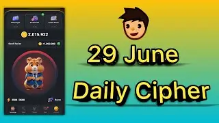 Hamster Kombat Daily Cipher Today 1M Coins 29 June 2024 🔥