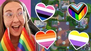 The Sims 4 but every tiny home is a different pride flag