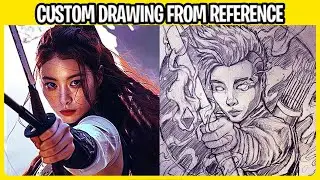 Drawing An Archer Girl - Custom Sketch From Reference - Sagittarius Art Process