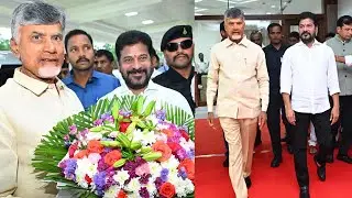 CM Chandrababu & CM Revanth Reddy Visuals | CM Chandrababu & CM Revanth Reddy Meeting At PrajaBhavan