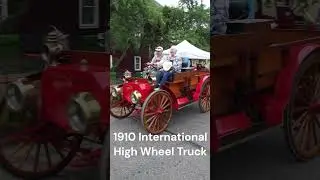 1910 International High Wheel Truck driving
