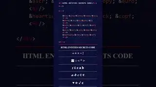 Html entities Secrest | HTML tutorial for beginners | #2 #youtubeshorts #ytshorts