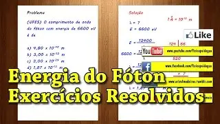 Energia do Fóton - Exercicios resolvidos