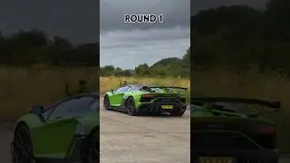 Lambo Revuelto vs Aventador SVJ #dragrace #youtubeshorts #lambhorgini #aventadoresvj credit -Carwow