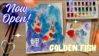 Watercolor Carp/Fish with Gold: Stunning Aquatic Art Tutorial!