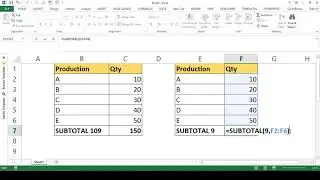 Different between SUBTOTAL 109 & SUBTOTAL 9