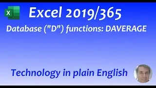 Excel 2019/365: Database functions: DAVERAGE